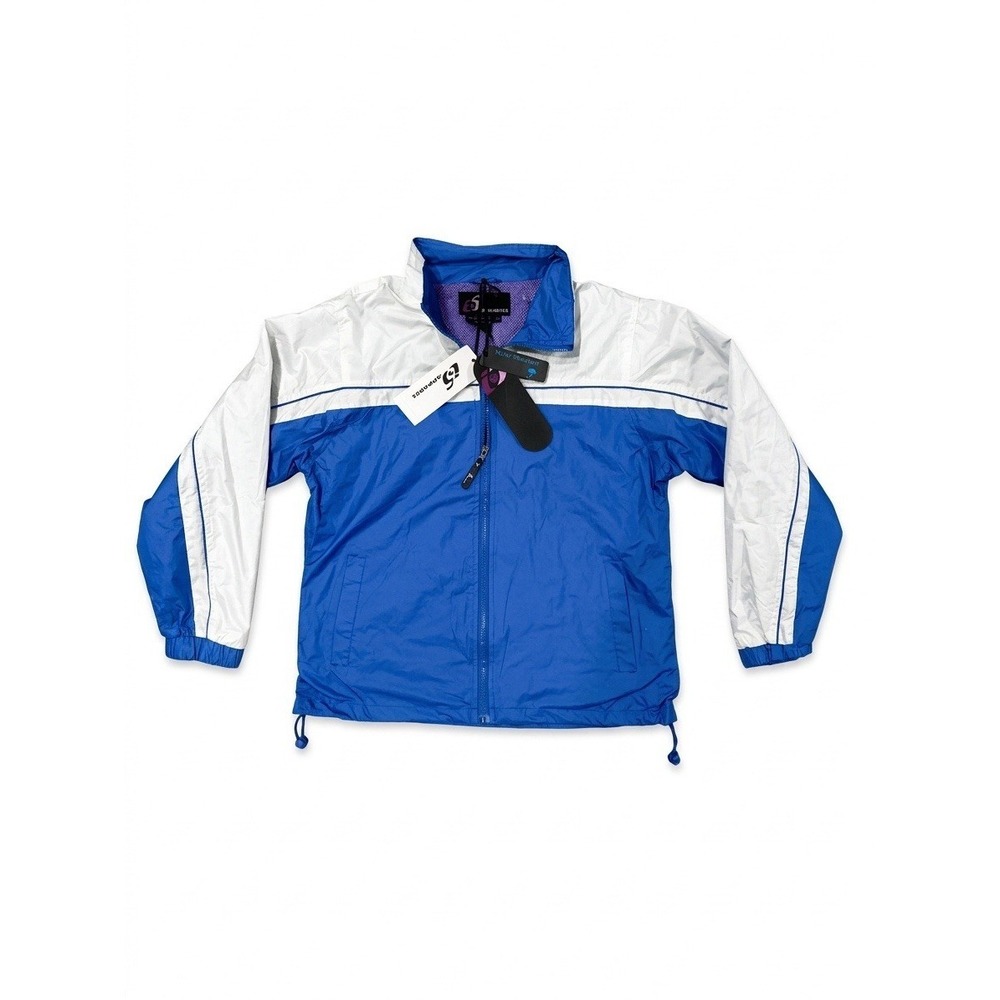 i5 Apparel Jacket Mens Blue/White Size Large Casual Outdoor Windbreaker Adjust